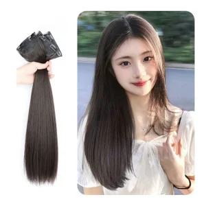 긴머리가모 부분가발피스 3pcs 인조모 헤어피스 부분가발 똑딱핀 붙임머리 긴머리