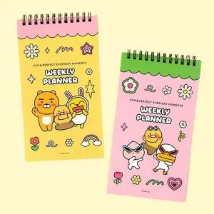 [셀러에이드]카카오프렌즈 휴대용 위클리 플래너 3P 주간 스케줄러 스케줄수첩