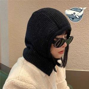 겨울 따뜻한 니트 후드 넥워머 방한용품 뚜껑형