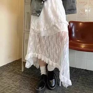[피커]러블리혜 레이스스커트 롱스커트 치마