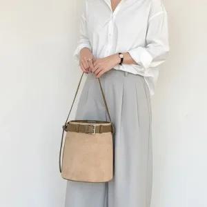 MT_22970 여성 원통형 스웨이드 숄더백 핸드백 호보백 미니백 직장인 가방