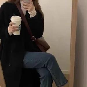 [피커]가을 겨울 가벼운 모직 단추코트 롱코트