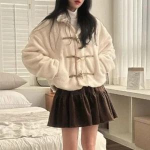 [피커]뽀글이 떡코 여자 더플 귀여운