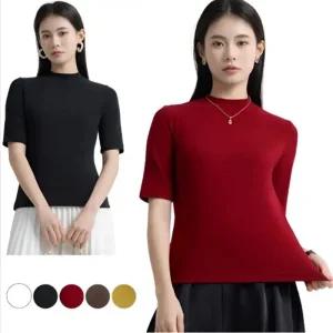 [피커]쫀쫀 스판 레이어드반팔티 레이어드 라운드 티 5부