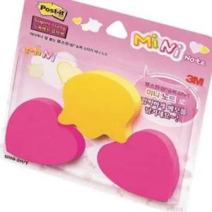 하트 모양 메모지 튤립 디자인 노란색 핑크색 미니 인덱스 공부 단어