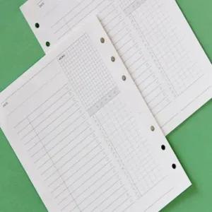공부 용 수첩 리필 속지 6공 링노트 스터디 계획표 학습 기록 용지 속지 스케줄러 내지