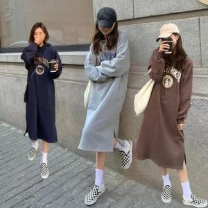 [피커]클레이원피스 후드 기모원피스 데일리l