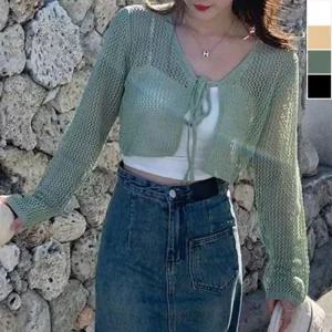 [피커]프렌치 브이넥 데일리아우터 여름 데일리 시스루 1P