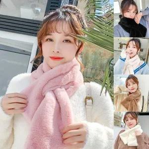 [하프클럽/]여성 부드러운 쁘띠 퍼 목도리 머플러