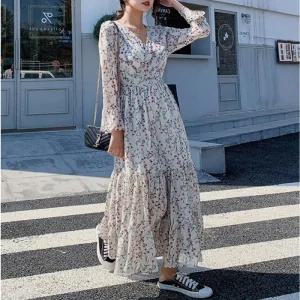 [피커]롱원피스 플라워 데일리 니트원피스 패턴원피스 2색