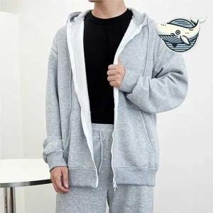 편안한 빅사이즈 후드집업 기모 절개디자인 남자오버핏긴팔티