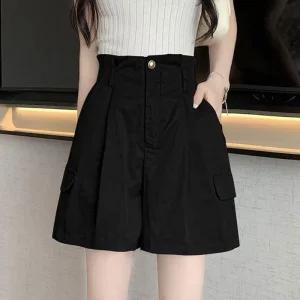[피커]카고 트레이닝반바지 반바지 주머니 밴딩 A라인 2색