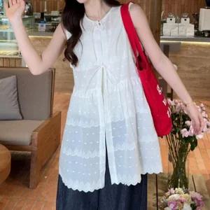 [피커]샤랄라 레이어드 슬림핏 시스루코디 민소매 베스트
