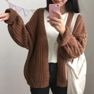 [피커]꽈배기 짜임 여성 가디건 3컬러