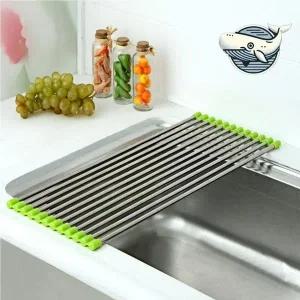 물빠짐 주방정리 스텐 롤링 매트 그릇 소세지