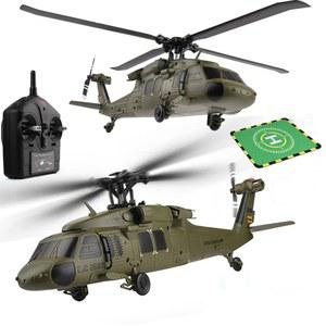 K170 RC 헬리콥터 UH-60L 4채널 무선 조종 브러시리스 헬리콥터 (자이로 및 LED 조명 포함) 내구성 강한 비행기 Wltoys 장난감