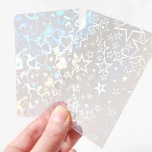 [셀러에이드]투명 홀로그램 슬리브 20매입 4P 포카 포장계 꾸미기 미니사진보관