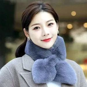 여성 겨울 심플 목도리 머플러 퍼 털