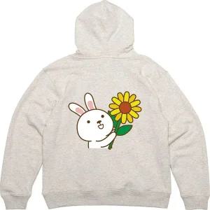 후드티 뒷면 해바라기 토끼 래빗 꽃 디자인 옷