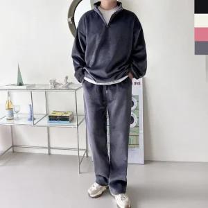 [라일리] Rly 남자 기모 반집업 골덴 와아드상하세트