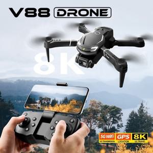 2025 신형  V88 드론 8K GPS 전문가용 HD 항공 촬영 듀얼 카메라 접이식 리모컨 쿼드콥터