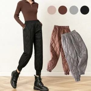 겨울 패딩바지 기모 조거팬츠 누빔 밴딩 방한바지