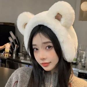 큐티 곰돌이 뽀송 이어머프 겨울 귀마개 귀도리 겨울귀마개 털귀마개 귀달이 방한귀도리 바라클라바 모자
