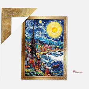 500피스퍼즐 해변+우드골드세트 밤의 고흐 빛나는ssu456