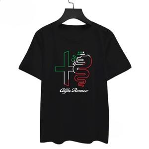 오토바이바지 2025 New Alfa Romeo Raikkonen 프린트 통기성 땀 흡수 남성용 반팔 남성용 및 여성용 오토바