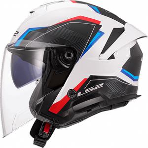LS2 헬멧 OF618 VERSO II AIR WHITE BLUE RED 헬멧 25년신형 이너쉴드내장 롱쉴드 오픈페이스 최상의착용감