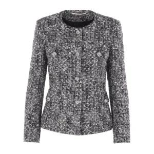 블랙 화이트 트위드 슬림핏 블레이저 JODIE 160066N1064