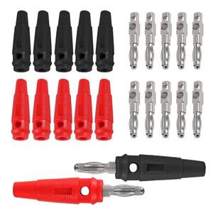 10Pcs 32A 고전류 나사 유형 4mm 바나나 플러그 남성 스택 가능 커넥터 스피커 케이블 어댑터