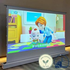 시네마뷰 150/160/180/200 인치 전동 바닥 상승 스크린 AWOL 2500 Pro 프로젝터 용 4K UHD 무광택 흰색