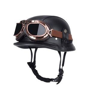 독일군 헬멧 오토바이 빈티지 고글 하드 검정 스쿠터 경량