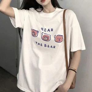 귀여운 곰돌이 캐릭터 반팔티 캐주얼 데일리티셔츠