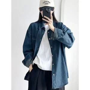 [하프클럽/]데님 오버핏 셔츠 낙낙 예쁜 루즈함 데일리 캐주얼 커플룩 청남