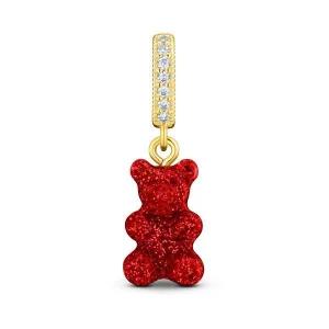 [크리스탈헤이즈][크리스탈헤이즈 CRYSTAL HAZE] NOSTALGIA BEAR-RED VELVET-PAVE CONNECTOR 여성 참