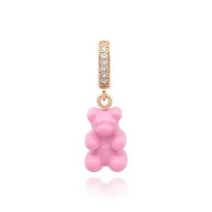 [크리스탈헤이즈][크리스탈헤이즈 CRYSTAL HAZE] NOSTALGIA BEAR-CANDY PINK-PAVE CONNECTOR 여성 참