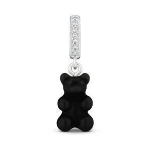 [크리스탈헤이즈][크리스탈헤이즈 CRYSTAL HAZE] NOSTALGIA BEAR-BLACK-PAVE CONNECTOR SILVER 여성 참
