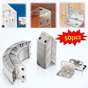 50PCS L 자형 보드 브래킷 테이블 의자 캐비닛 옷장 고정 커넥터 코너 코드 하드웨어 90 °