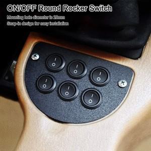 ONOFF 라운드 로커 스위치 미니 소형 토글 2 핀 SPST 푸시 단추 자동차 보트 RV용 와이어 포함 12V 20mm 5