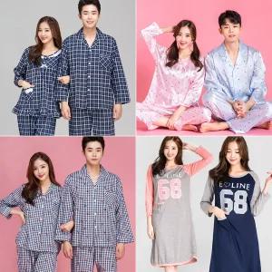 [이라인]커플잠옷 남녀 여성 파자마 긴팔반팔 상하세트 원피스 바지 기모 울트라극세사 밍크 아동 주니어 청소년