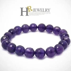 [호림쥬얼리]패션쥬얼리)세련)예쁜(HR)천연 10mm 커팅볼 자수정 팔찌