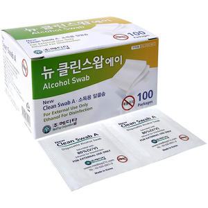 메디탑 뉴 클린스왑 에이 100매 1개 /알콜솜/소독솜/주사부위/상처소독
