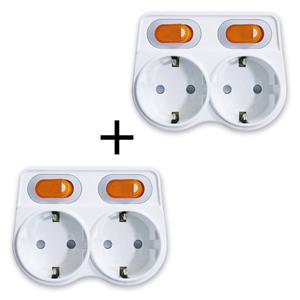 국산 2구 L자 개별 스위치 멀티탭2개/절전 콘센트