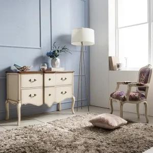 [무료배송] 빈티지엔틱 엘라 로사 아이보리 콘솔서랍장