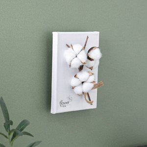 [플라워트리]목화 조화 꽃 캔버스 액자 이젤 set 25cm 인테리어 테이블 장식 소품 꾸미기