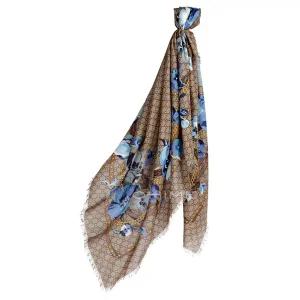 구찌 스카프 쉬폰 스퀘어 플라워 (140cmX140cm) 508797 3G200 4279 블루