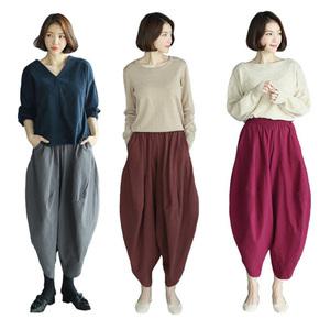 겨울에더예쁜~기모바지 밴딩와이드팬츠 슬랙스 항아리바지 절바지 정장바지 편한바지