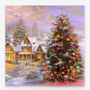 [lucedium]크리스마스 눈덮힌 마을 DIY 보석십자수 비즈십자수 세트